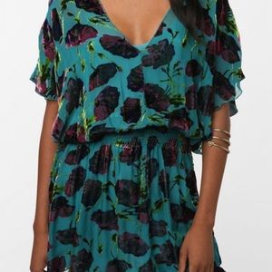 Betsey Johnson Mini Dress Velvet Floral Tunic